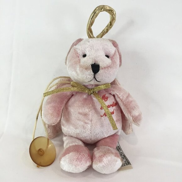 My Guardian Angel Pink Winged Teddy Bear with Lace by Aurora World 6" with Halo - Picture 1 of 11